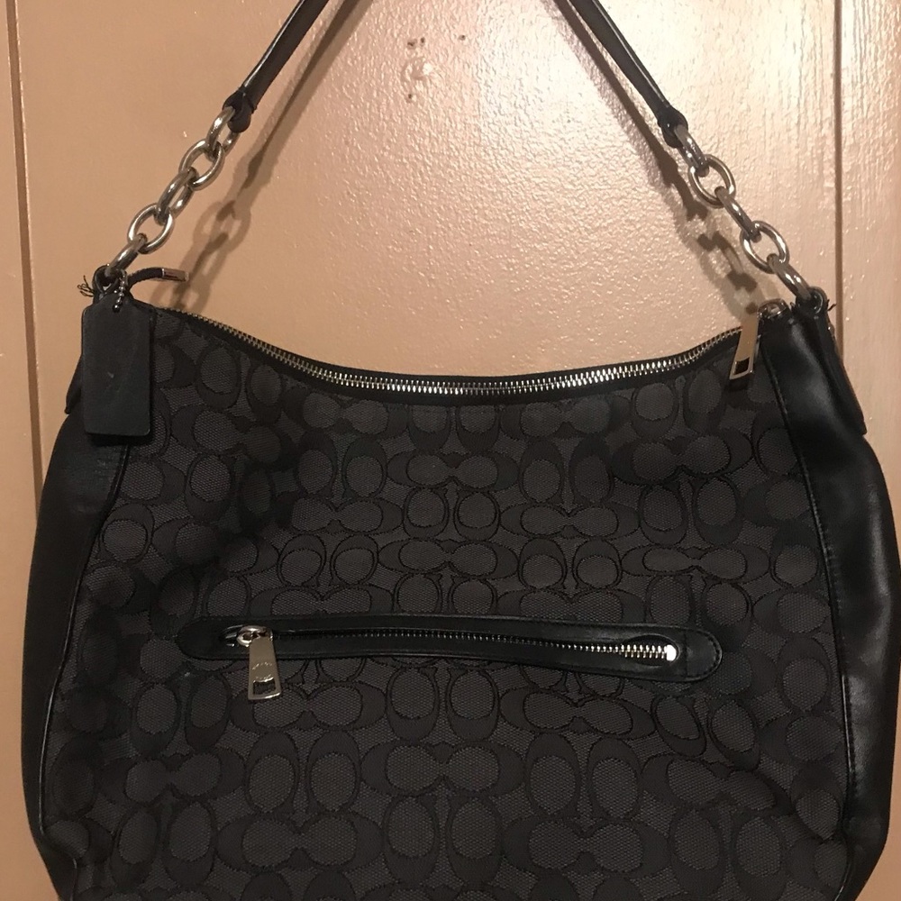 Black and grey Coach Fabric Hobo bag - Picture 6 of 11